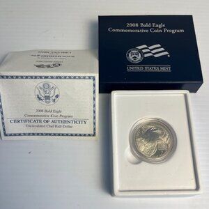 The 2008-S Bald Eagle Commemorative coin is a modern silver/clad half-dollar coi